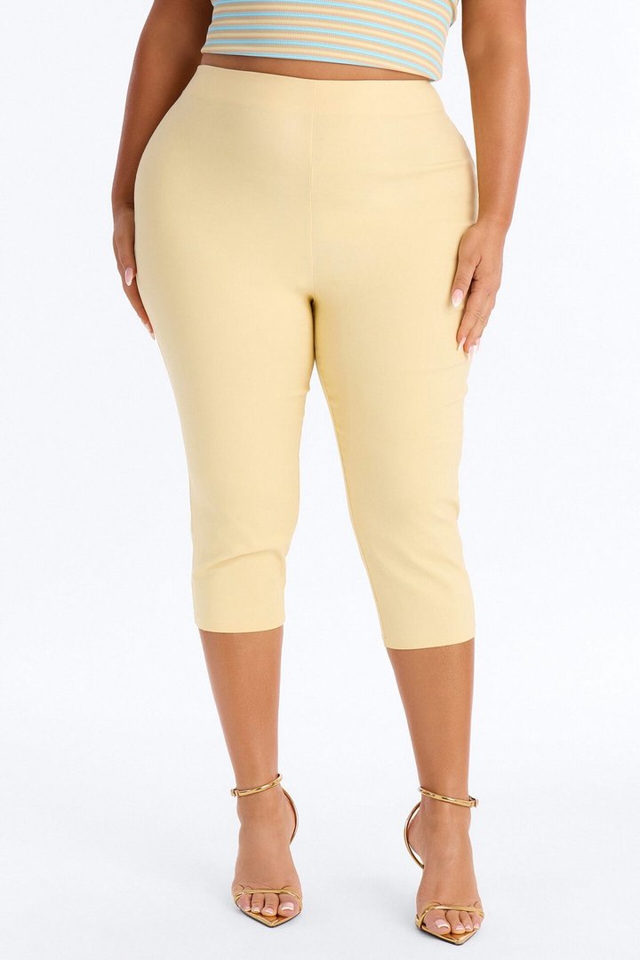 Just A Girl Capri Pant - Butter Yellow