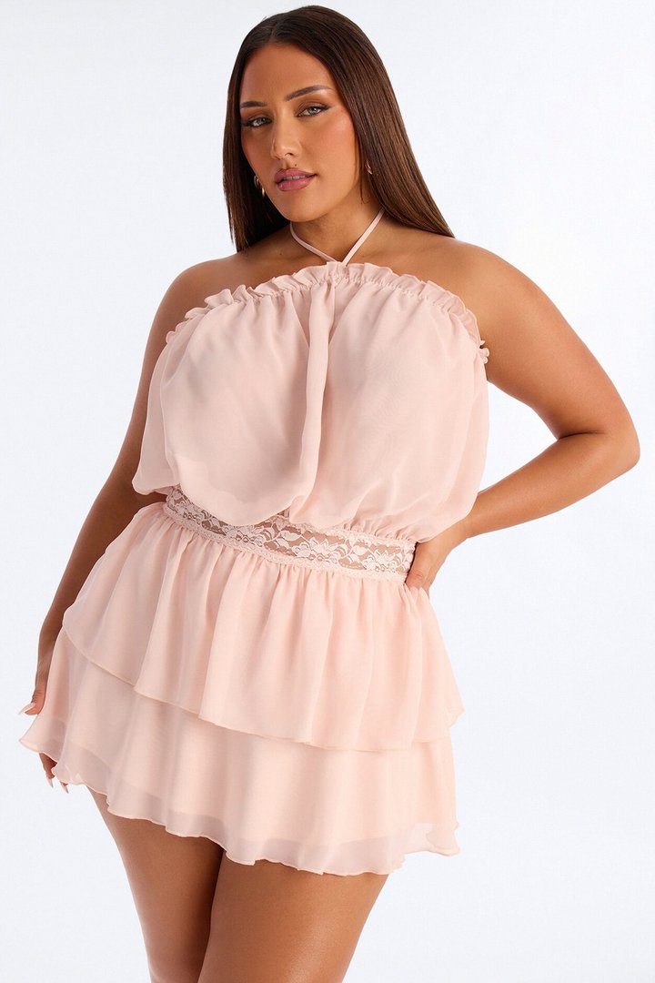 Sweet Like Summer Chiffon Mini Dress - Peach