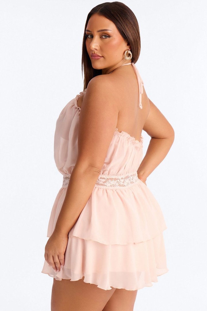 Sweet Like Summer Chiffon Mini Dress - Peach