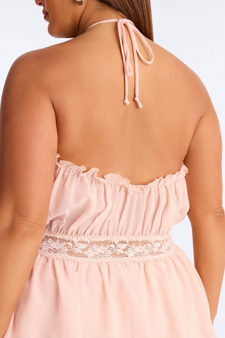 Sweet Like Summer Chiffon Mini Dress - Peach