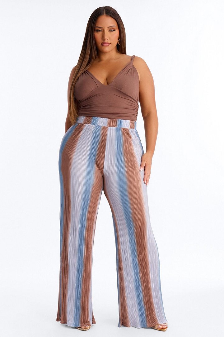 Pure Bliss Printed Plisse Pant - Royal/combo