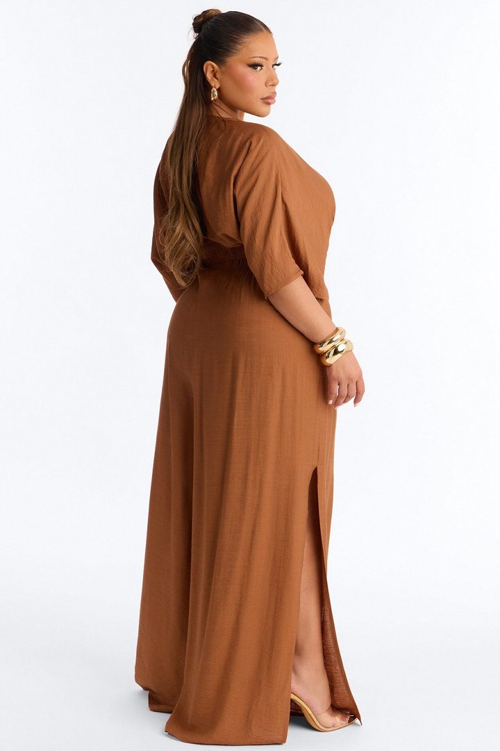 Not So Complicated Linen Pant Set - Rust