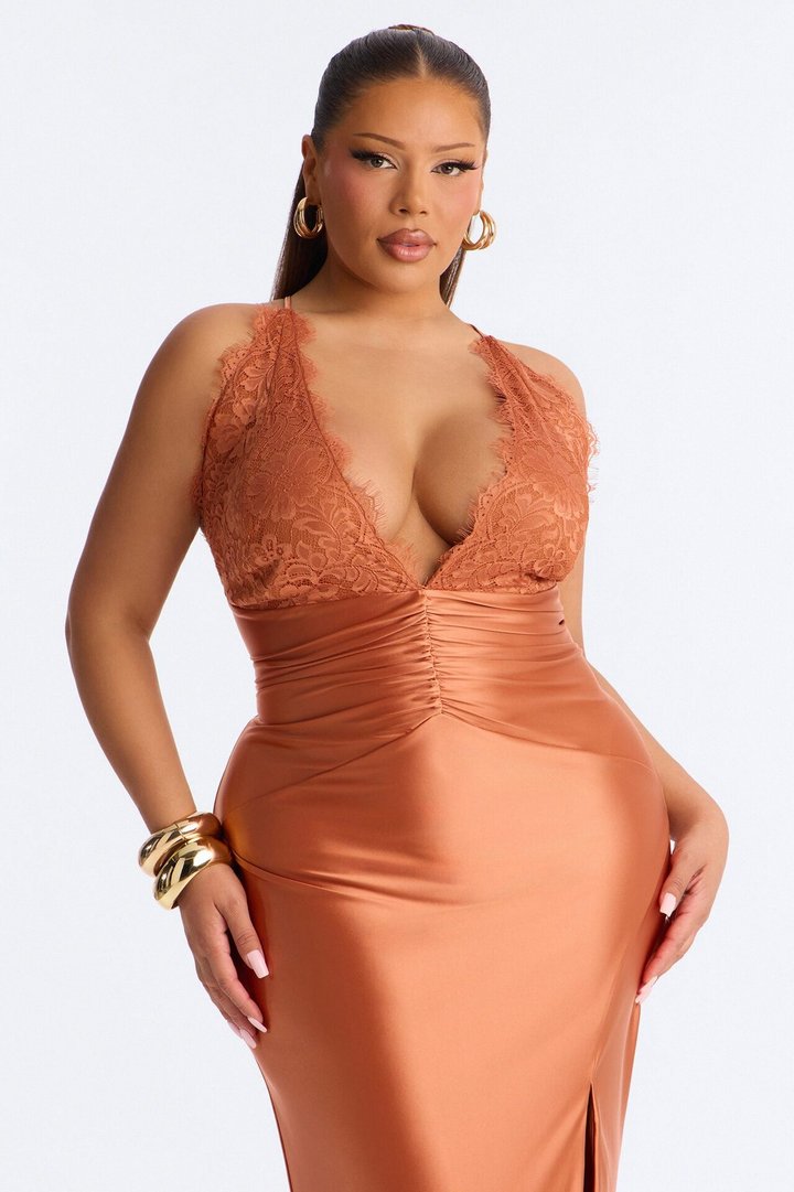 Luxe Feeling Ruched Gown - Copper
