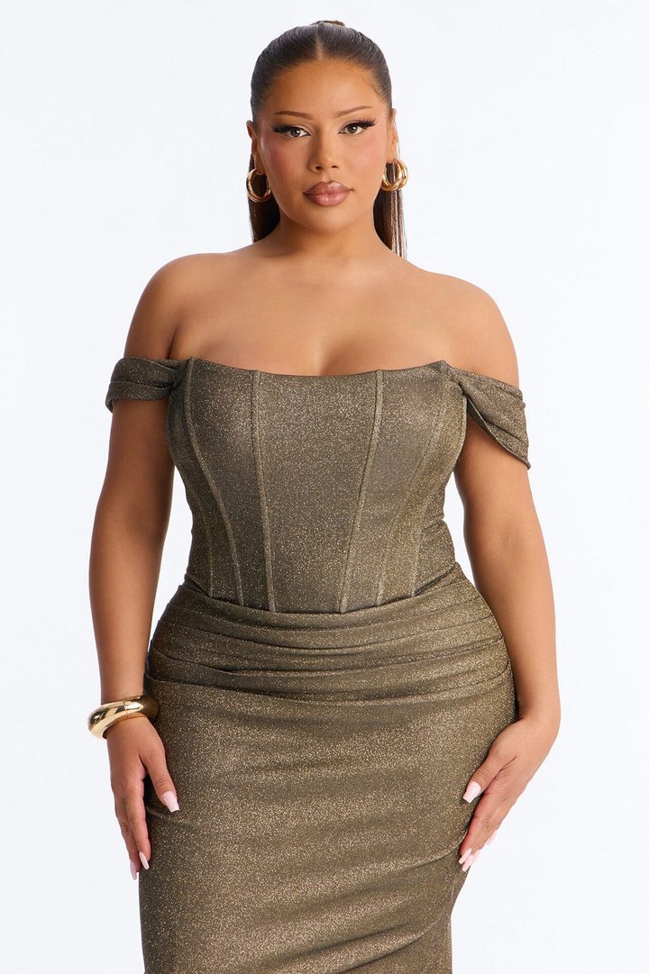 Maya Shimmer Gown - Bronze