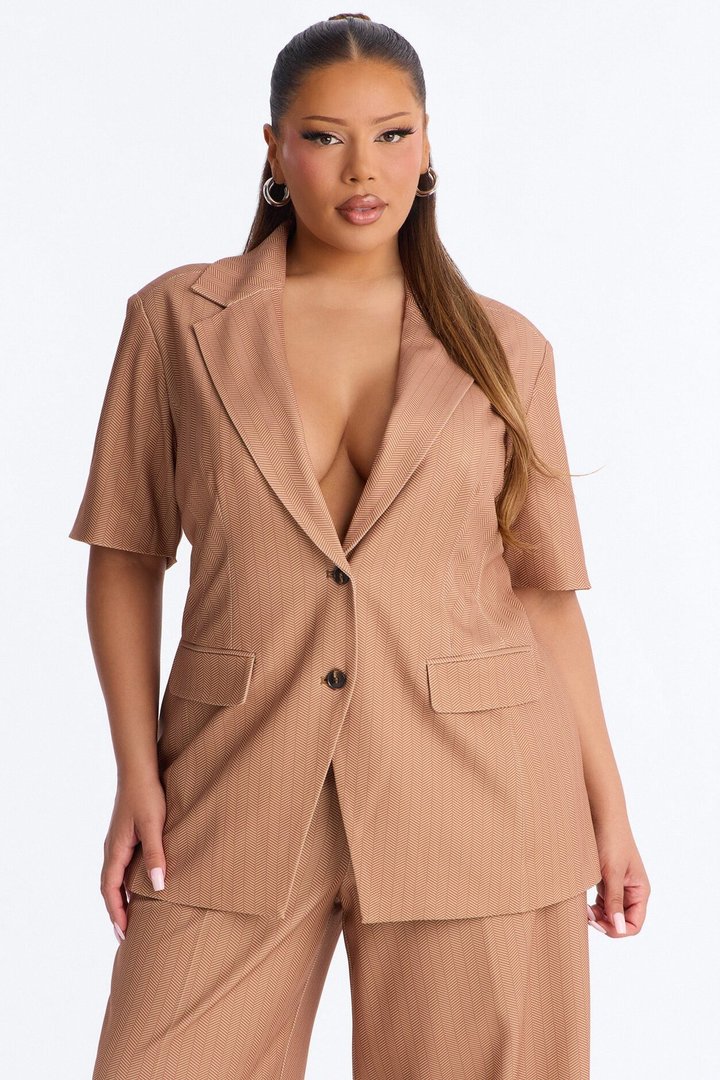 Command The Room Blazer Pant Set - Camel