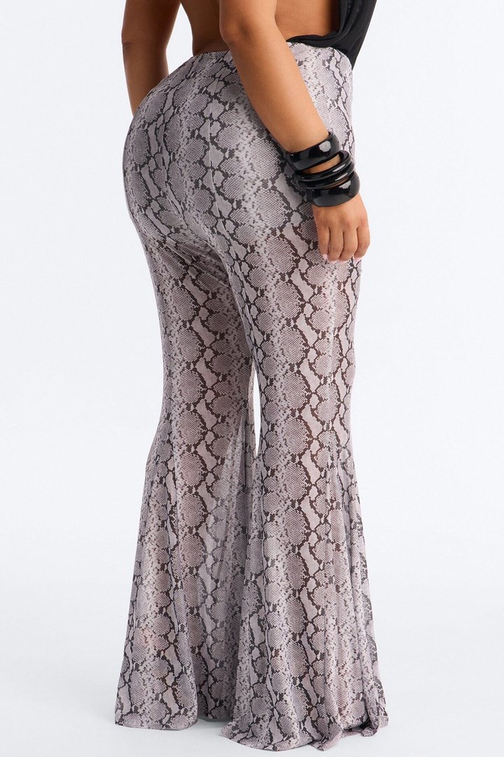 Talk Nice to Me Flared Mesh Pant - Grey/combo