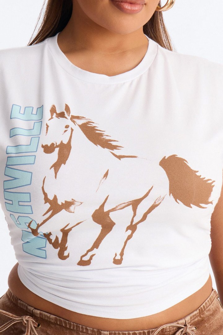 Wild In Nashville Muscle Tee - White