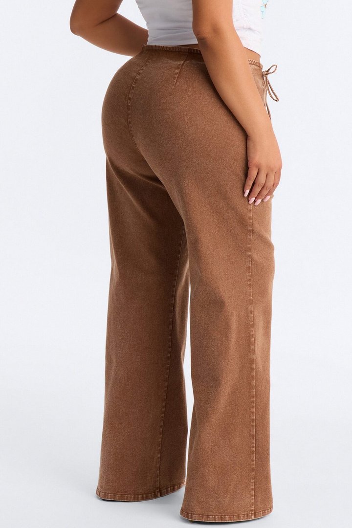 Iconic Moments Lace Up Skinny Straight Pant - Brown