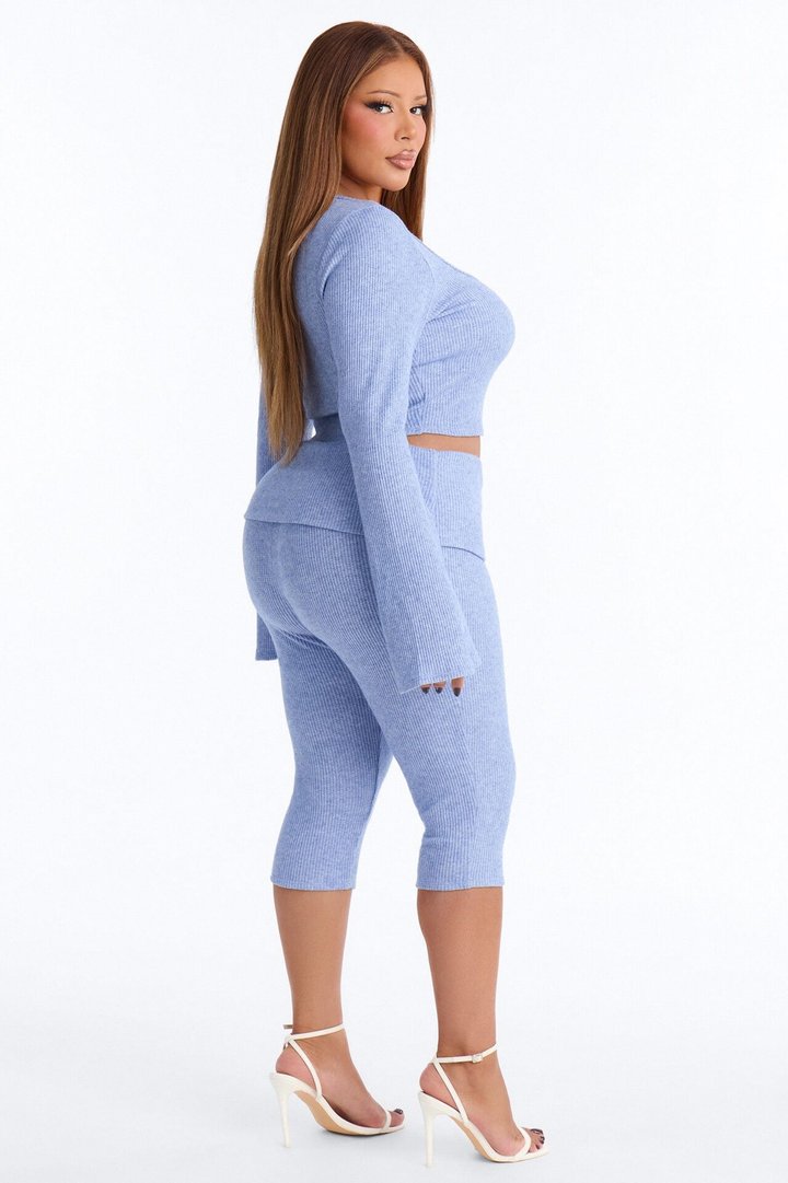 Paulina Thermal Capri Set - Blue