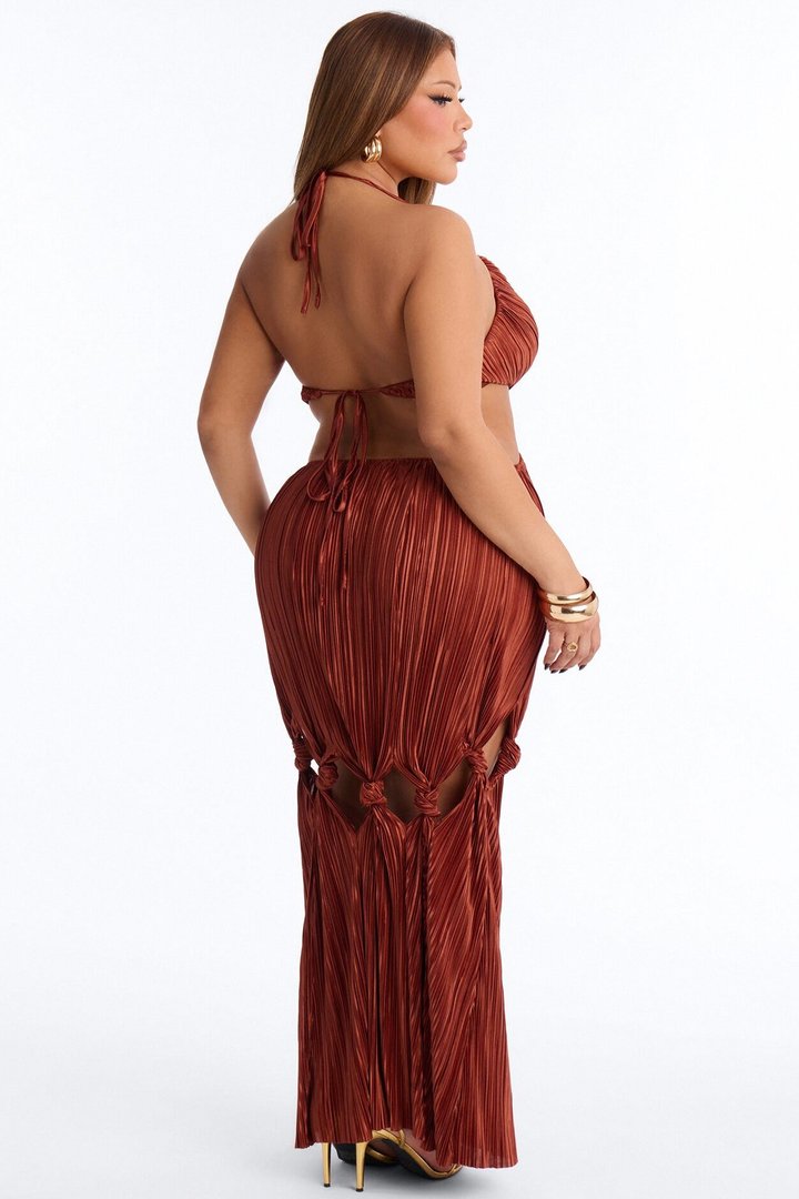Keep Up Maxi Dress - Marsala