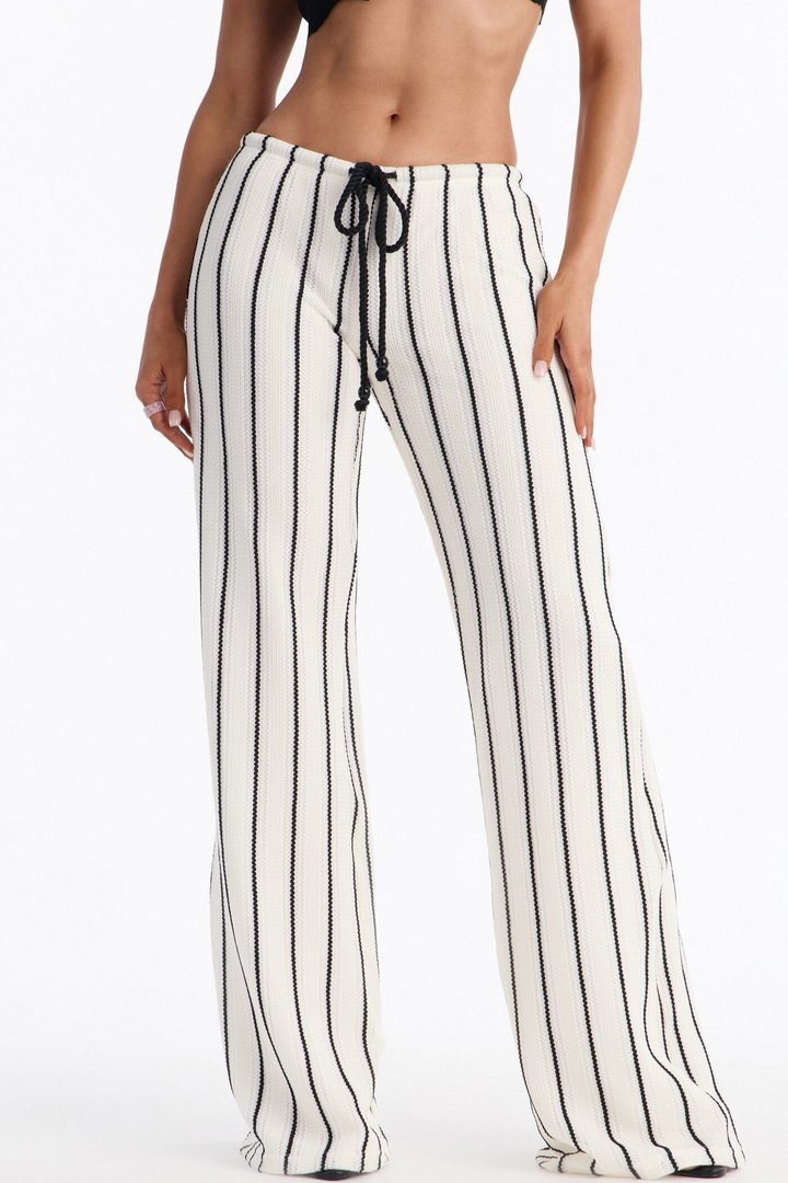 Rosalie Wide Leg Crochet Pant - White/combo