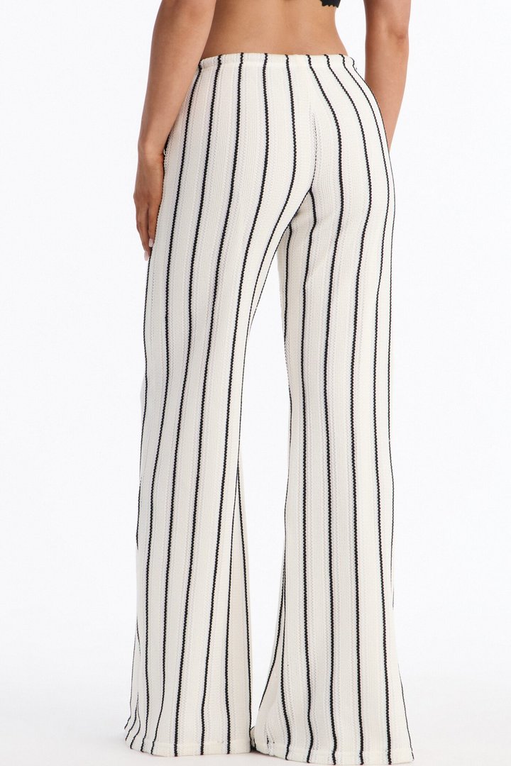 Rosalie Wide Leg Crochet Pant - White/combo