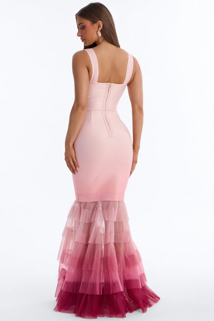 Loss For Words Bandage Gown - Pink/combo