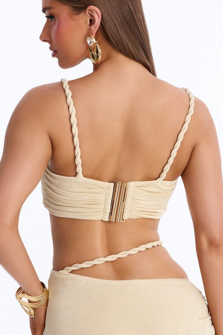 Coastal Vibe Roped Skirt Set - Ivory