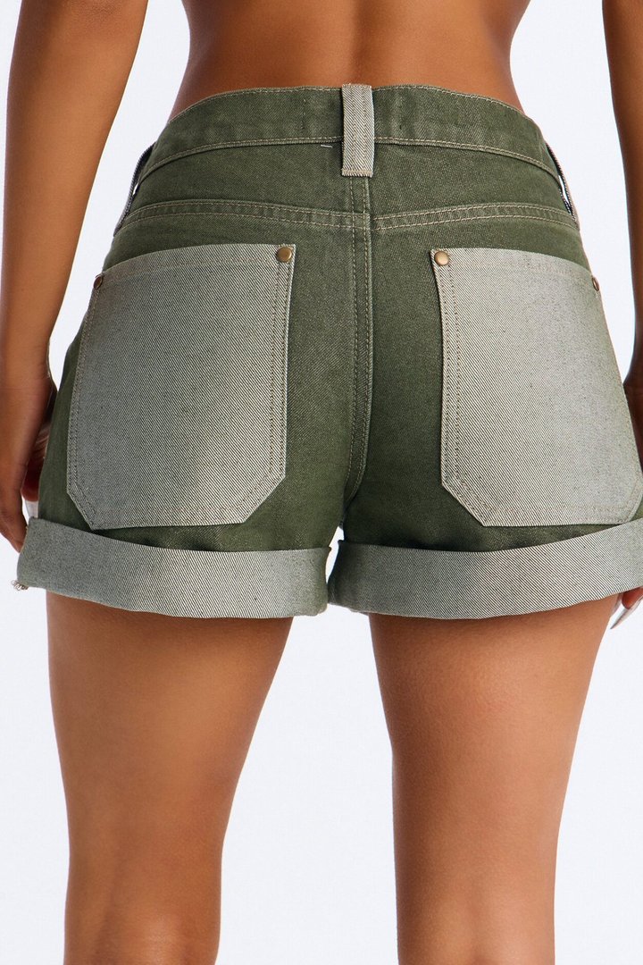 Sydney Cargo Denim Shorts - Olive