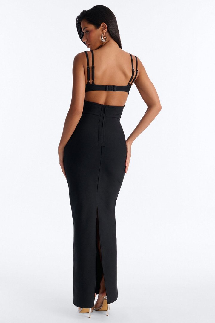 Body Talk Bandage Maxi Dress - Black