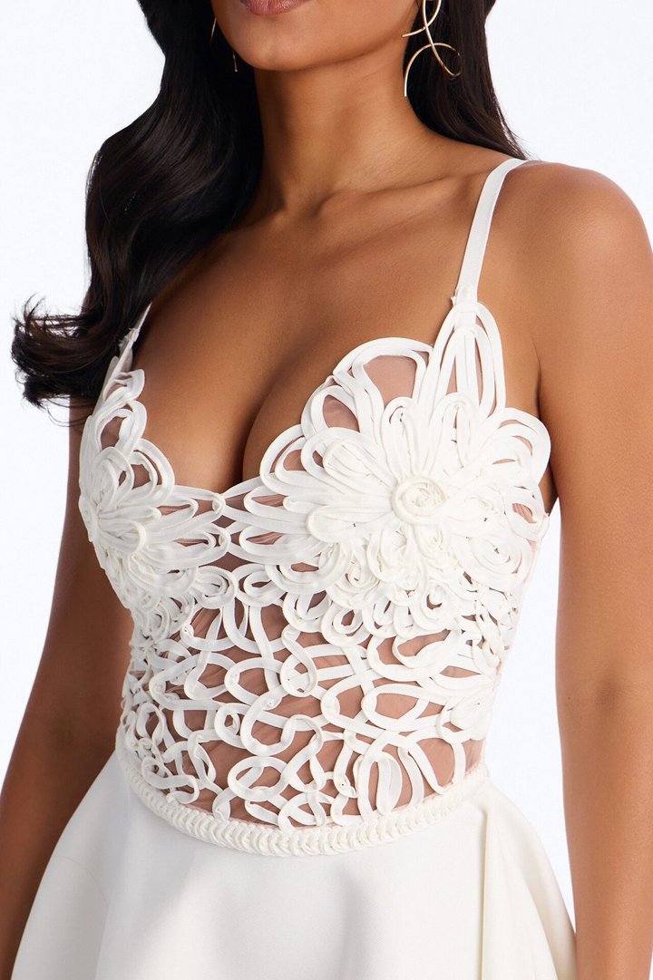Monique Bandage Mermaid Mini Dress - White