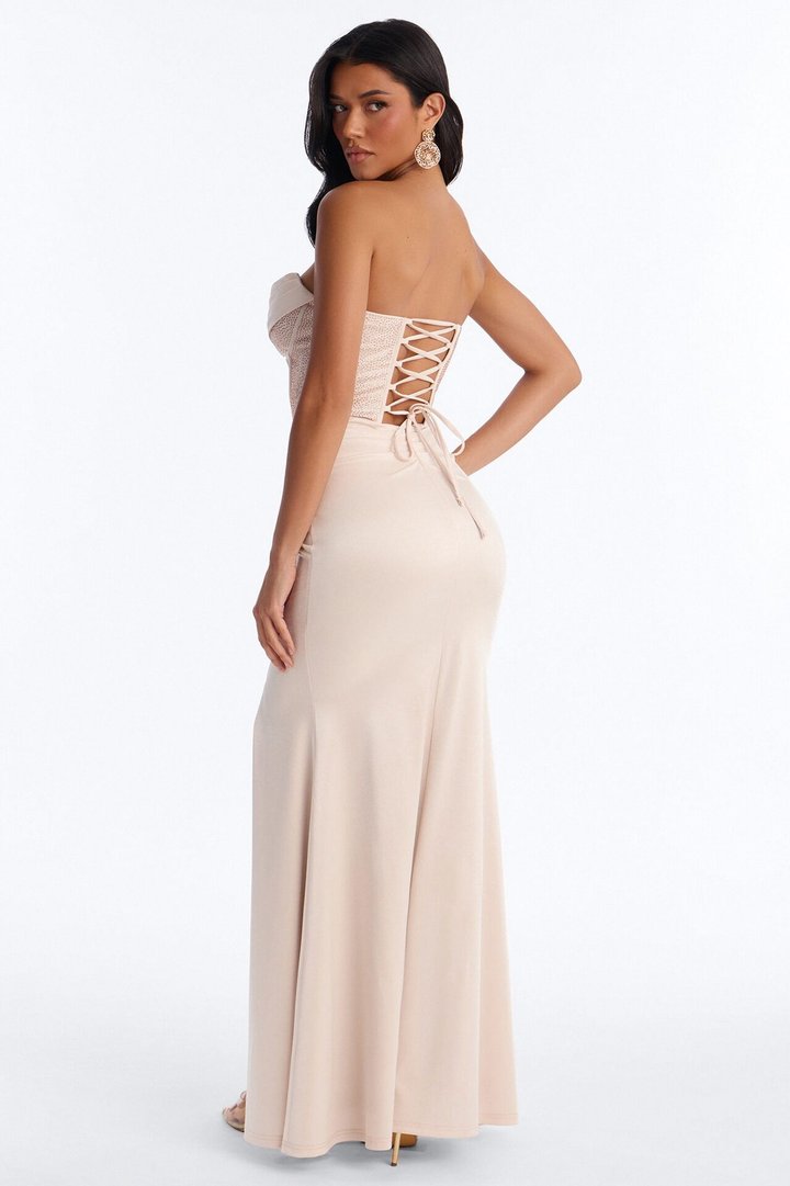 Gabriette Embellished Gown - Champagne