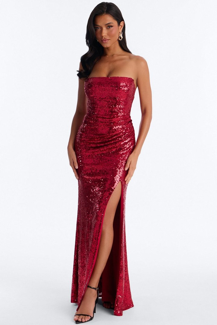 Jessika Sequin Gown - Red