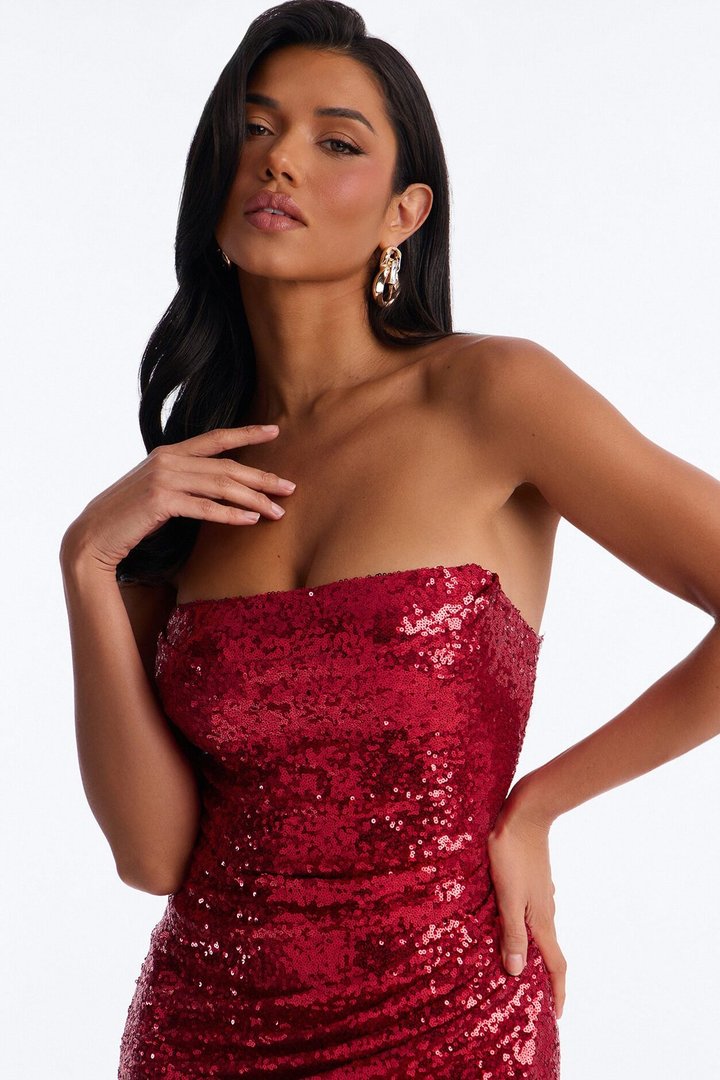Jessika Sequin Gown - Red