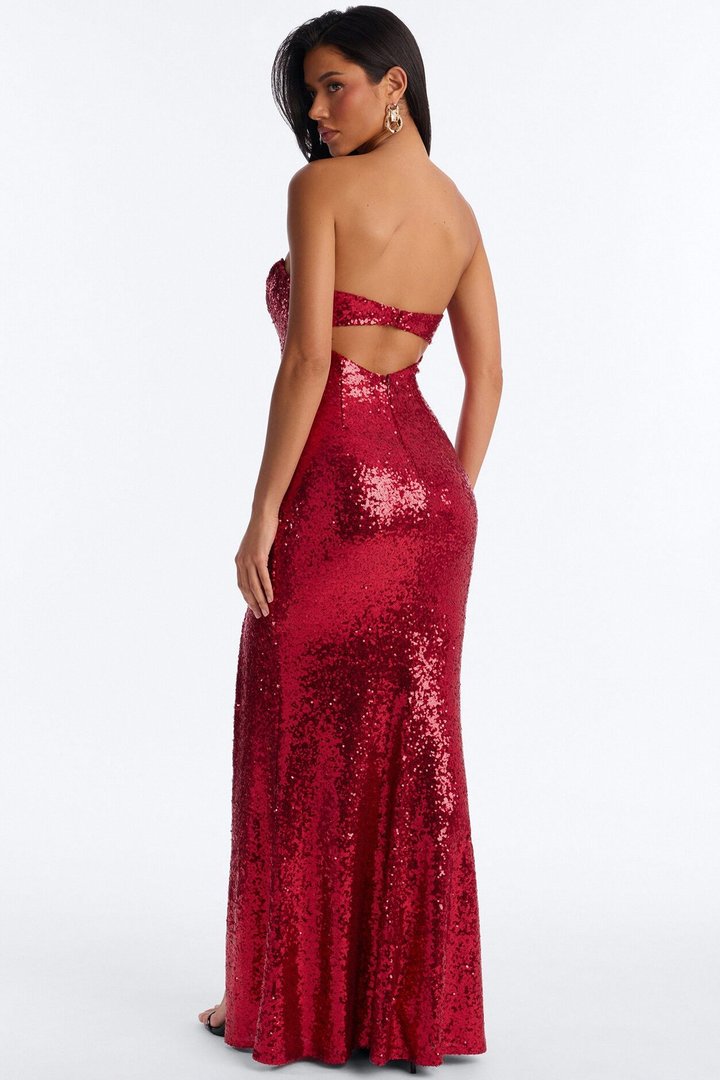 Jessika Sequin Gown - Red