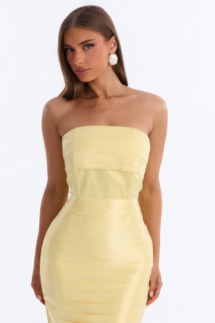 Number One Girl Satin Gown - Yellow