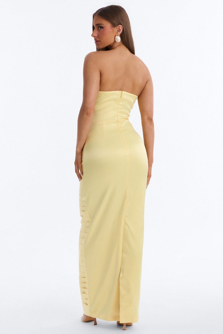 Number One Girl Satin Gown - Yellow