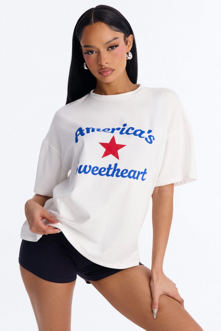Americas Sweetheart Biker Short Set - White/combo