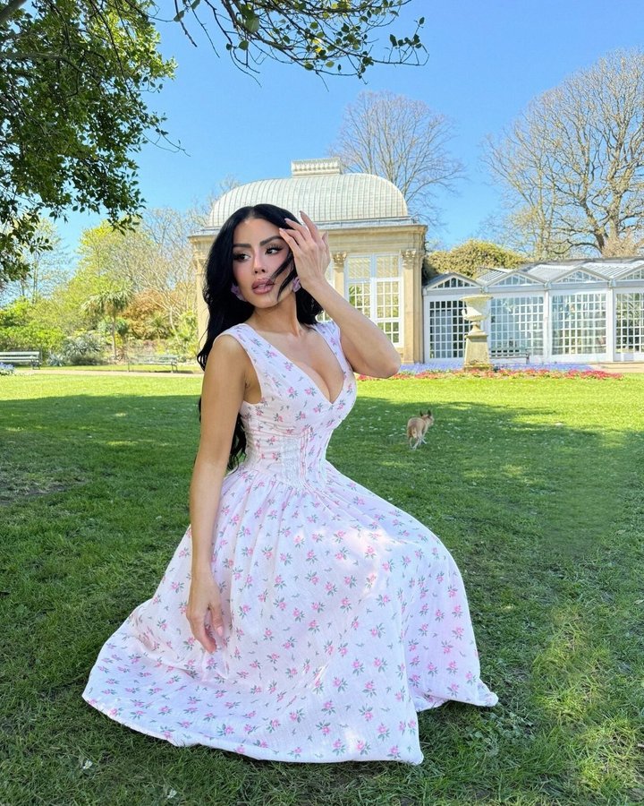 Harlow Floral Midi Dress - Pink