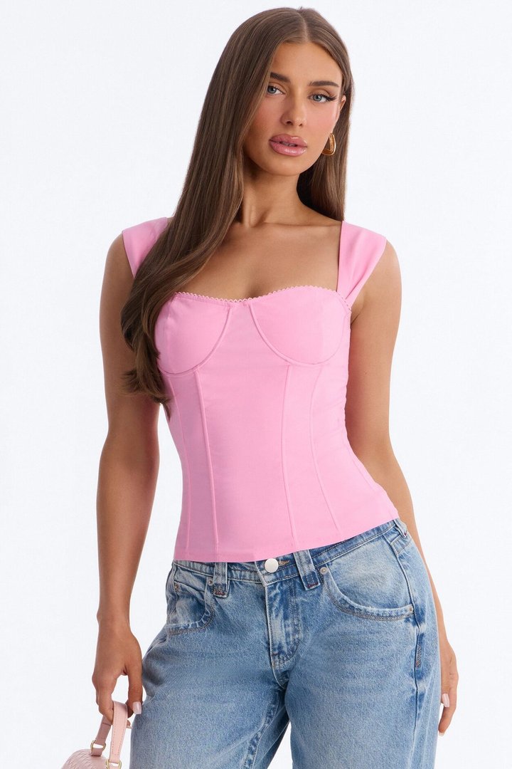 Always Around You Corset Top - Pink