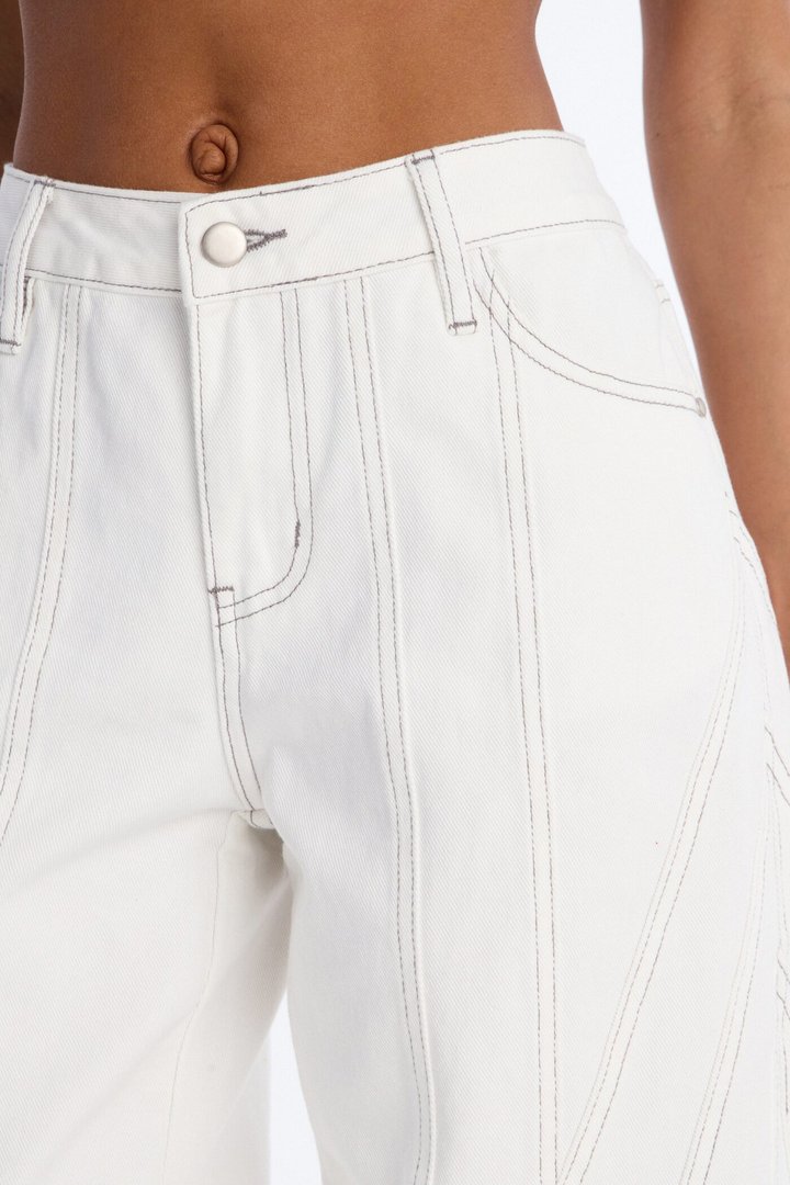 Behind The Seams Non Stretch Jeans - White