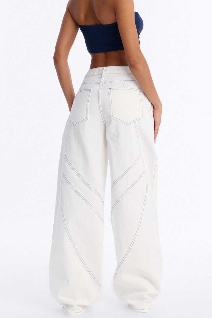 All American Sweetheart Non Stretch Buttonfly Jeans - White