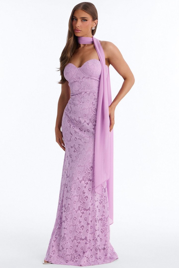 Amorette Lace Gown - Lavender