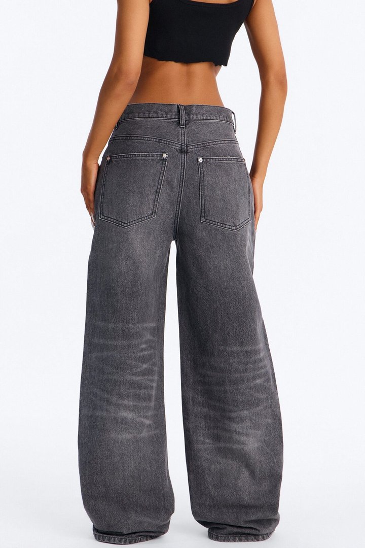 Bet On Me Baggy Everyday Wide Leg Jeans - Black Wash