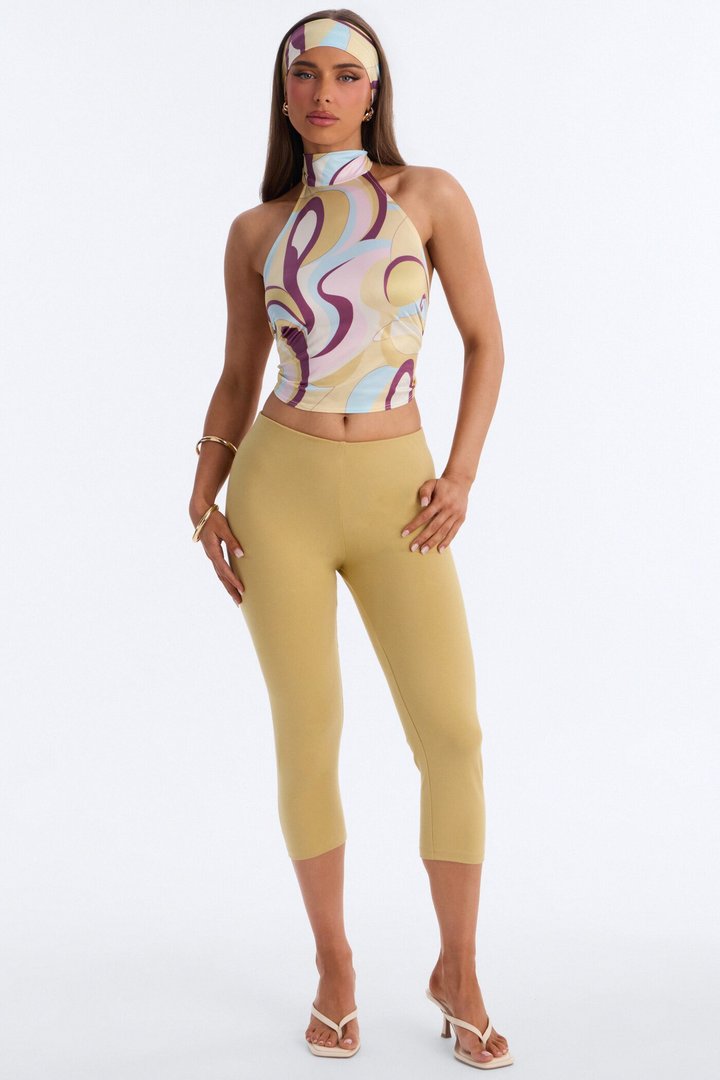Euro Escape 2 Piece Headband and Halter Top - Yellow/combo