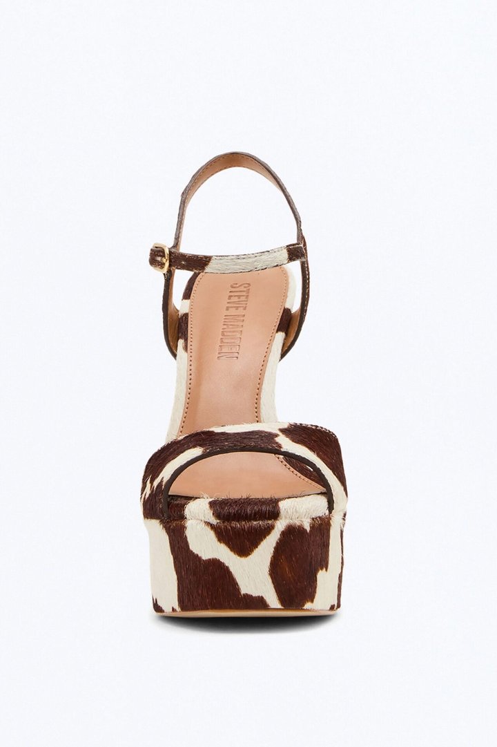 Steve Madden Cologne Calf Hair Platform Heels - Brown Combo