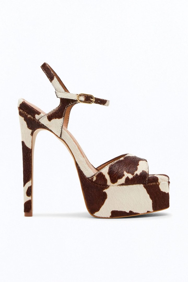 Steve Madden Cologne Calf Hair Platform Heels - Brown Combo