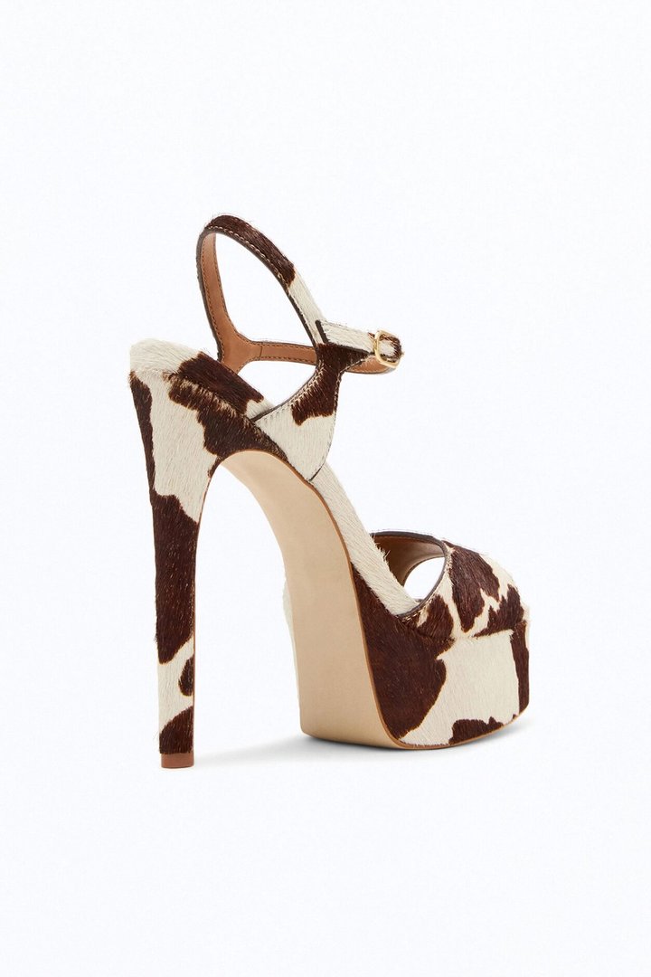 Steve Madden Cologne Calf Hair Platform Heels - Brown Combo
