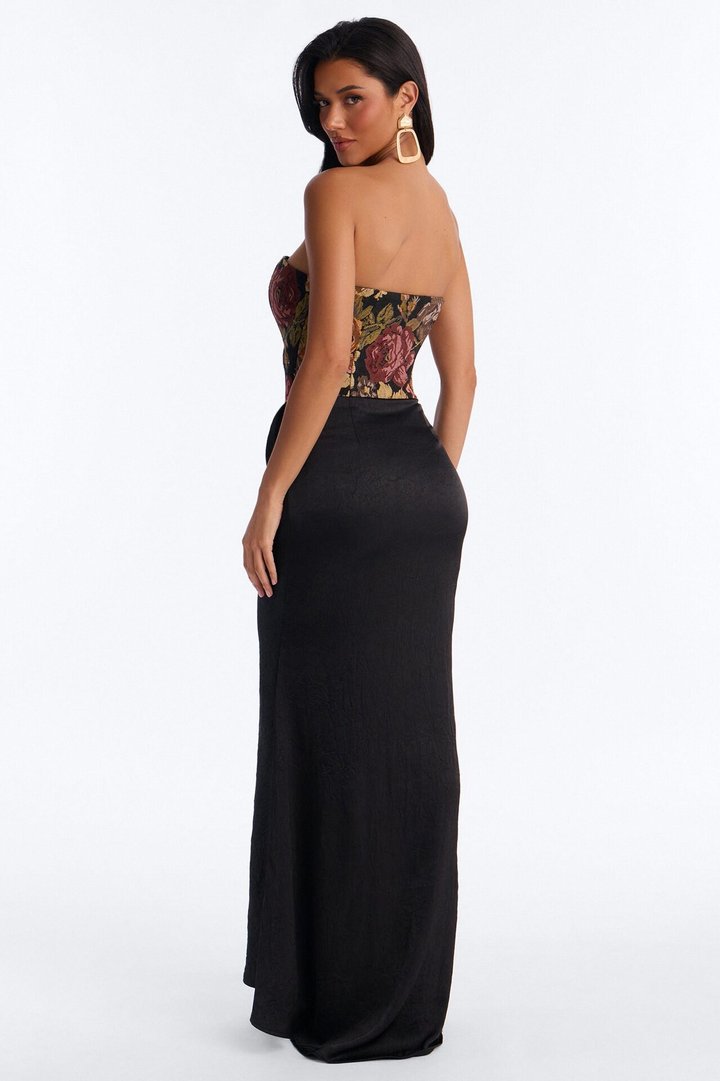 Paige Floral Jacquard Maxi Dress - Black/combo