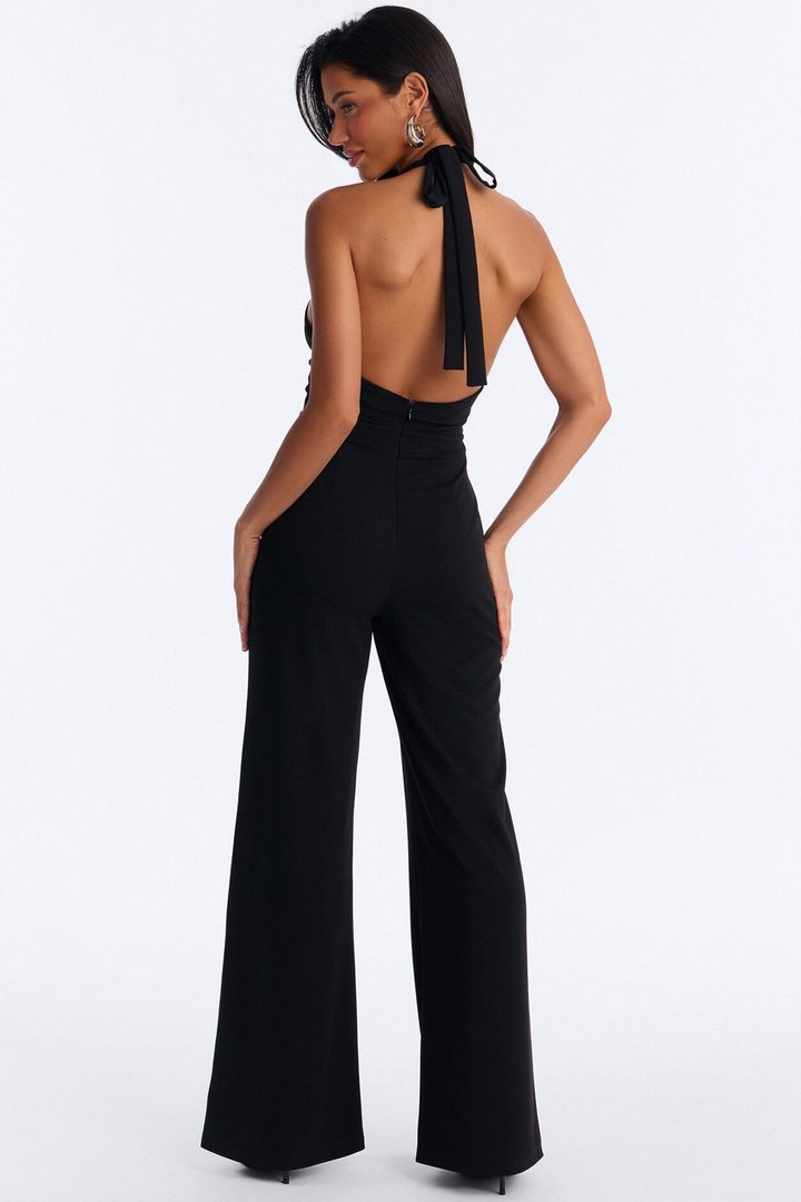 Tali Hardware Plunge Jumpsuit - Black