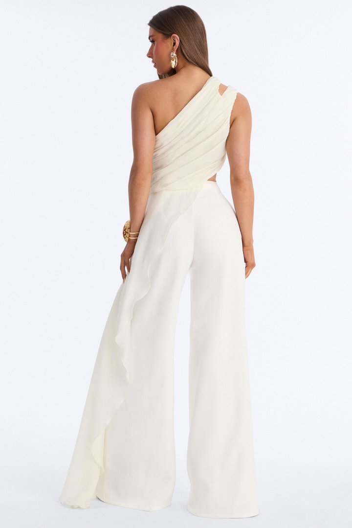 Beatrice Draped Pant Set - Ivory