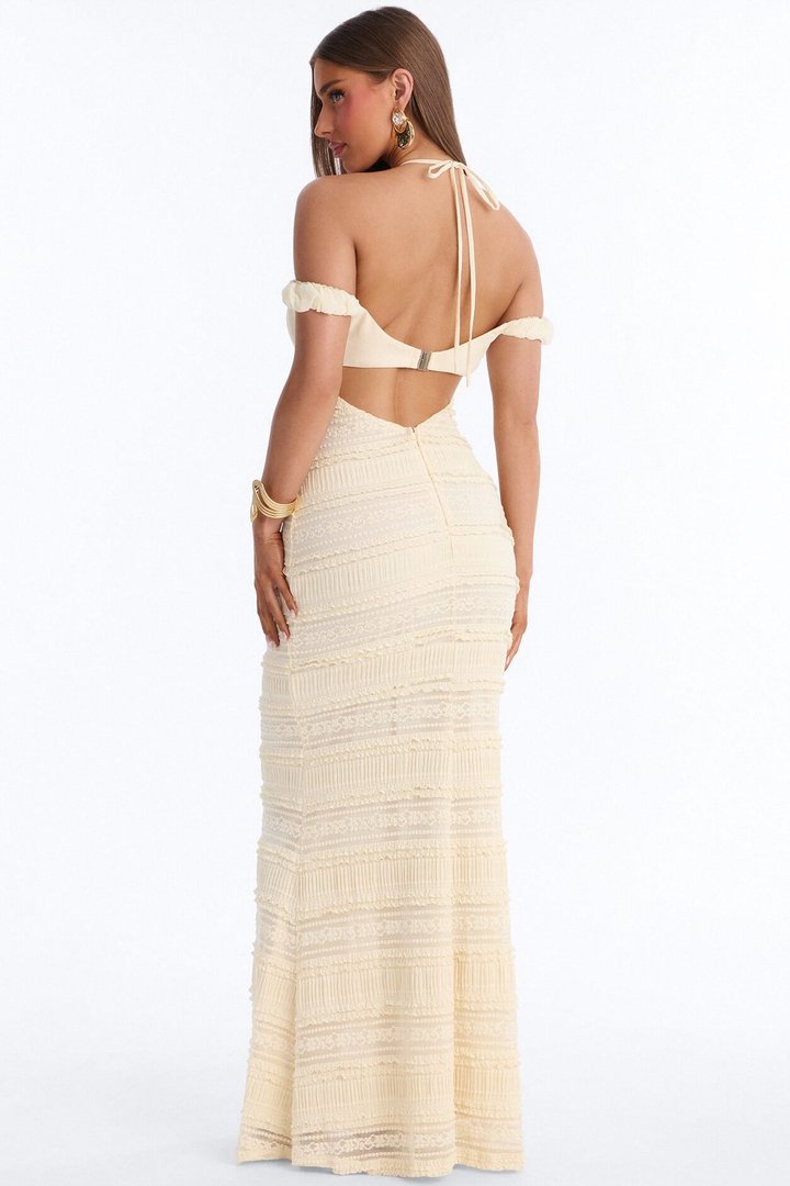 Girl Next Door Lace Maxi Dress - Cream